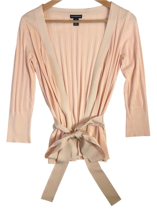 Club Monaco Sweaters - Club Monaco Lightweight Knit Tie-Waist Cardigan Sz M Pink Cotton Balletcore
